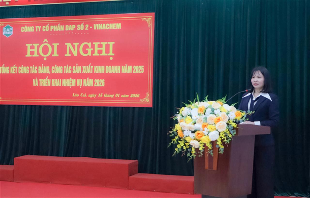 Công ty Cổ phần DAP số 2 – Vinachem Hội nghị tổng kết công tác Đảng, công tác sản xuất kinh doanh năm 2025, triển khai nhiệm vụ năm 2026