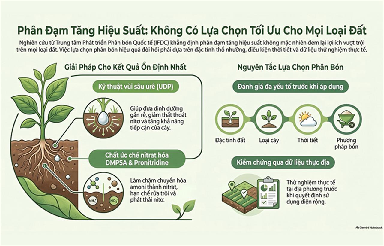Phân đạm tăng hiệu suất: Không có lựa chọn tối ưu cho mọi loại đất