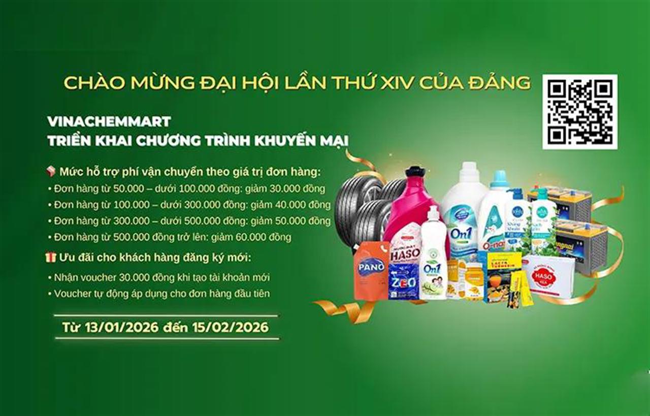 Vinachemmart triển khai chương trình khuyến mại chào mừng Đại hội lần thứ XIV của Đảng