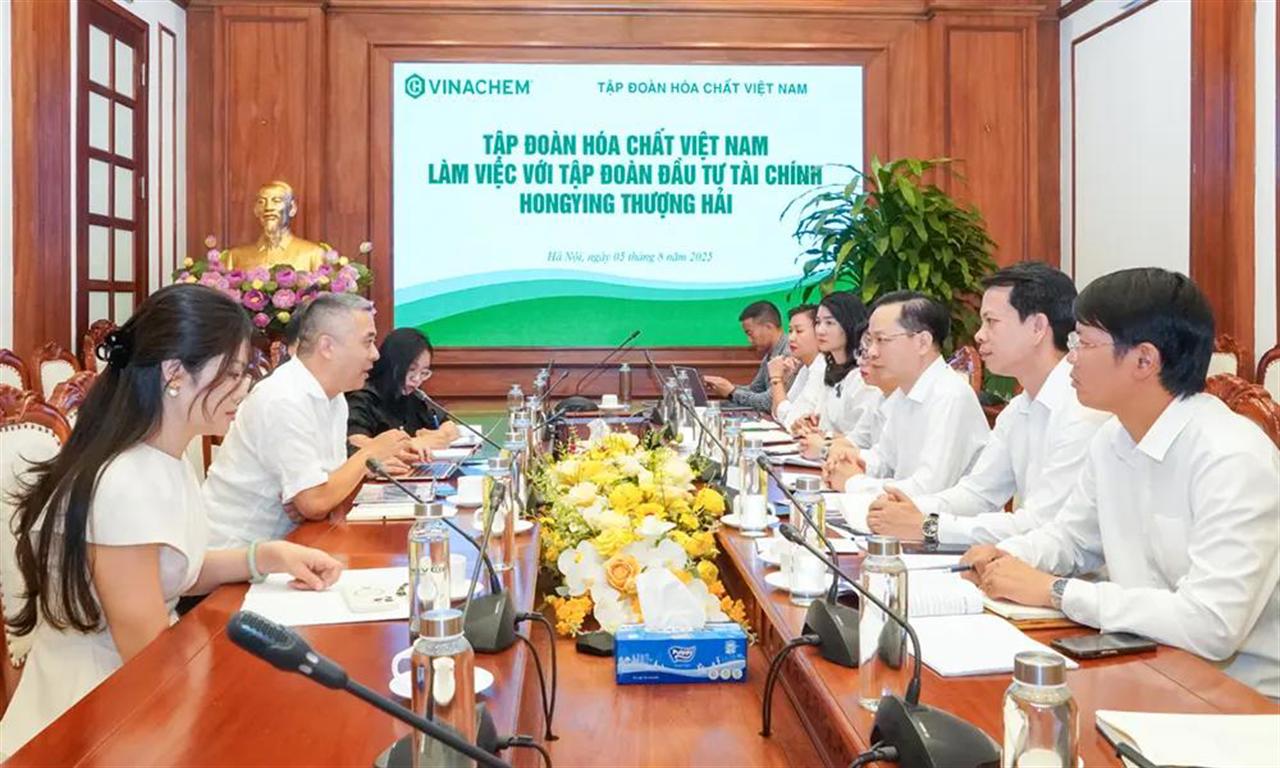 Tập đoàn Hóa chất Việt Nam làm việc với Tập đoàn Đầu tư Tài chính HongYing (Thượng Hải)