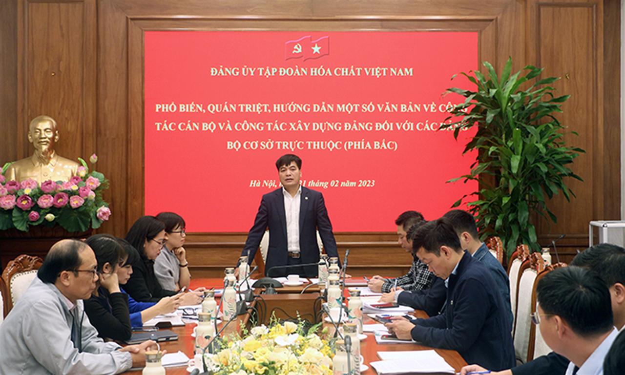 Thường trực Đảng ủy Tập đoàn Hóa chất Việt Nam làm việc với các đảng bộ cơ sở trực thuộc về công tác Đảng