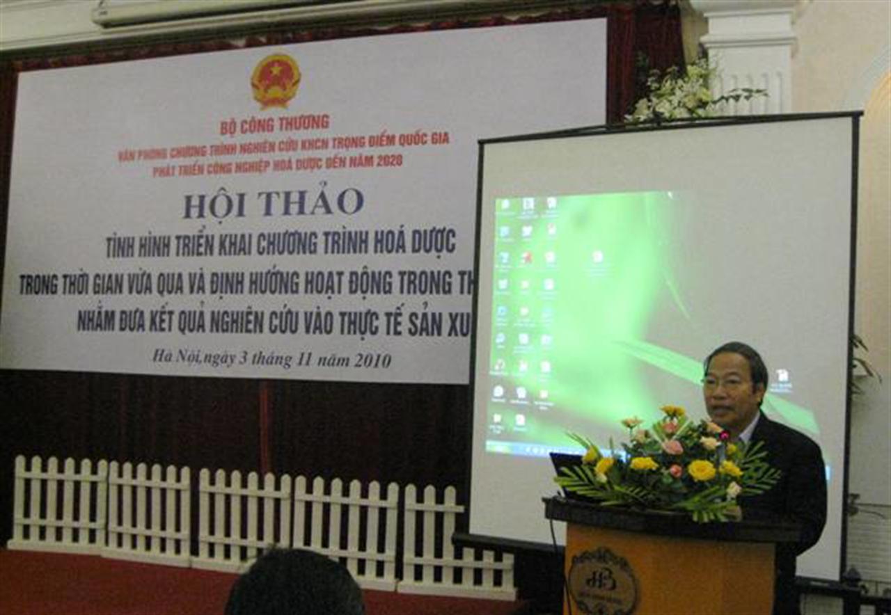 Hội thảo "Tình hình triển khai Chương trình Hóa dược trong thời gian vừa qua và định hướng hoạt động trong thời gian tới nhằm đưa kết quả nghiên cứu vào thực tế sản xuất"