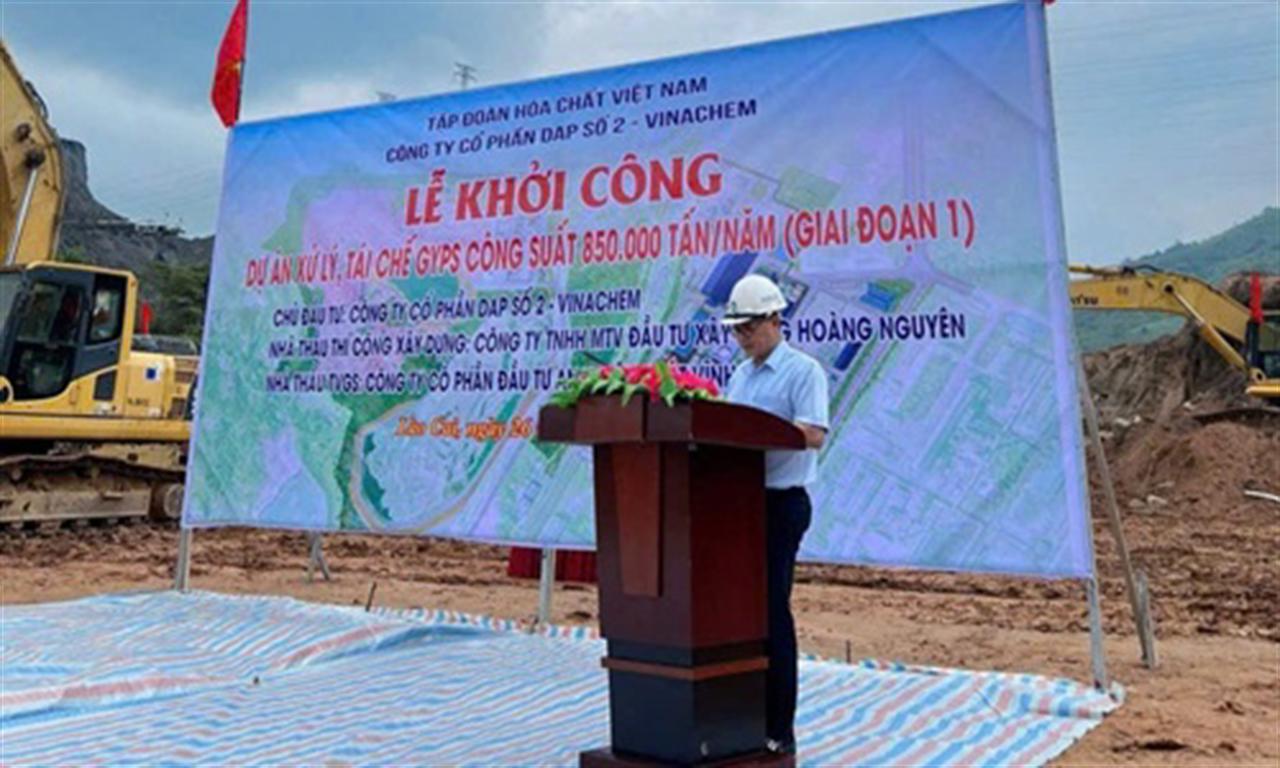 DAP số 2 - Vinachem khởi công giai đoạn 1 Dự án xử lý, tái chế 850.000 tấn gyps/năm