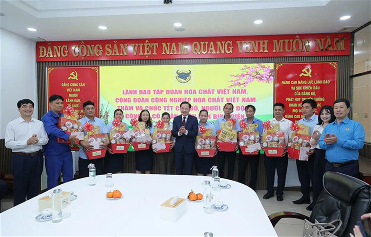 Đoàn công tác Tập đoàn Hóa chất Việt Nam thăm và chúc Tết Công ty CP Phân bón Bình Điền
