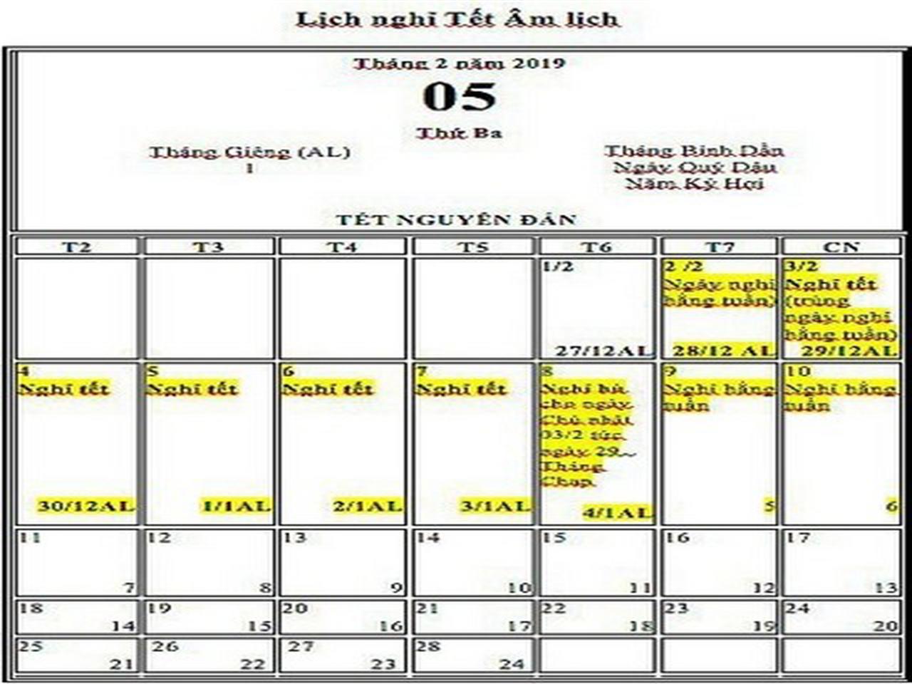 Thủ tướng chốt số ngày nghỉ Tết Dương lịch và Tết Âm lịch 2019