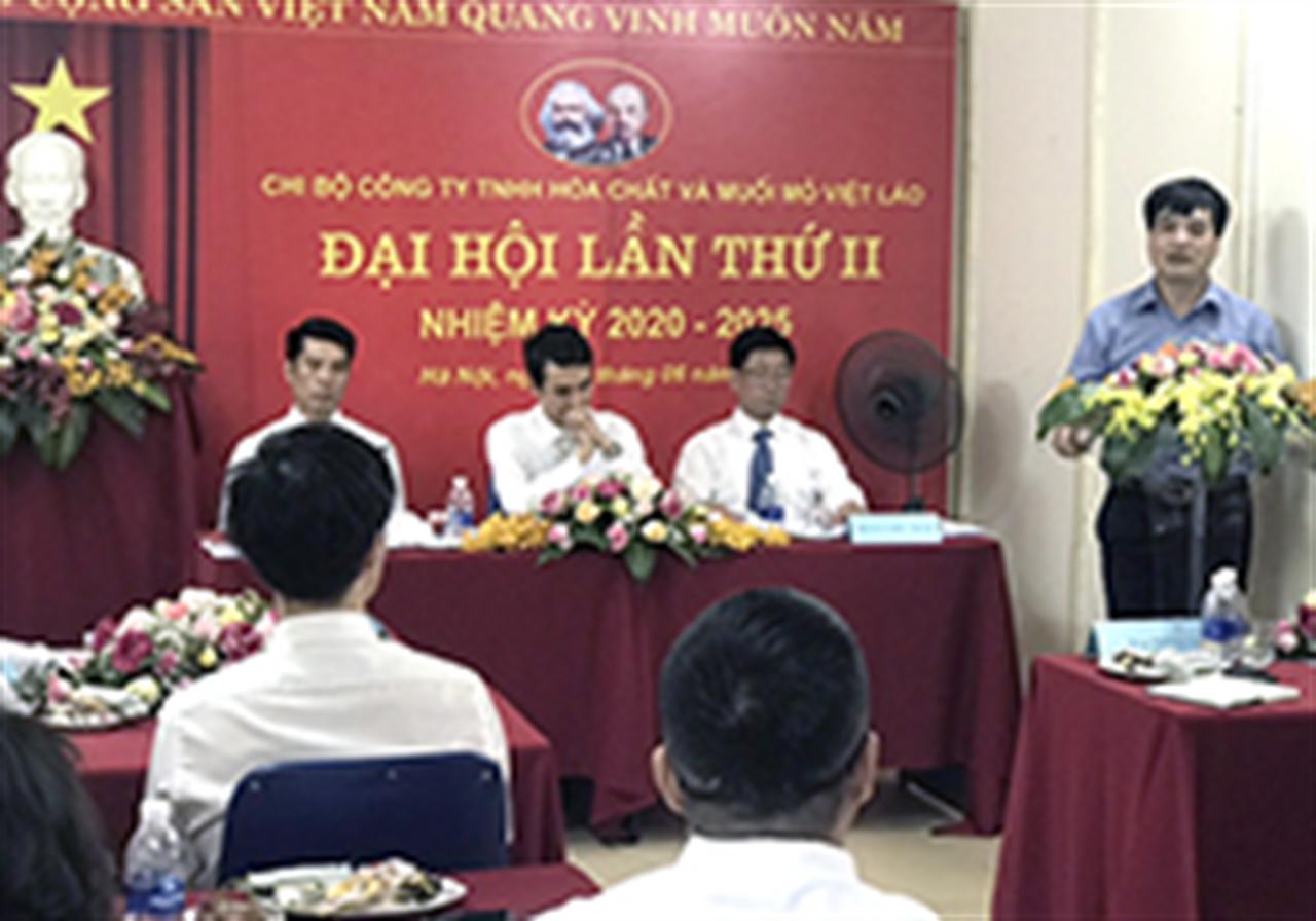 Đại hội Chi bộ Công ty TNHH Hóa chất và Muối mỏ Việt Lào nhiệm kỳ 2020 - 2025