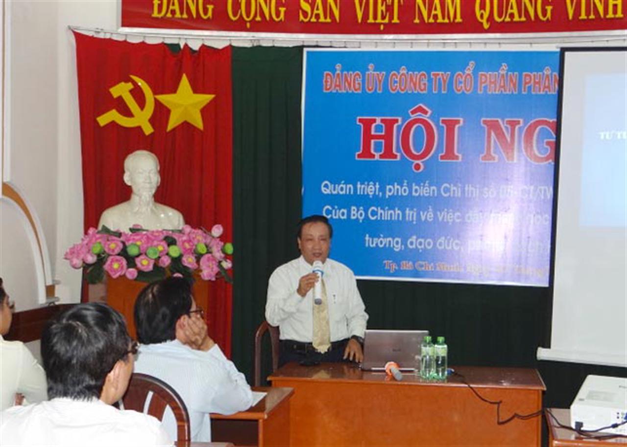 Đảng bộ Công ty cổ phần Phân Bón Miền Nam: Triển khai quán triệt, phổ biến Chỉ thị số 05 của Bộ Chính trị về Đẩy mạnh, học tập và làm theo tư tưởng, Đạo đức, Phong cách Hồ Chí Minh