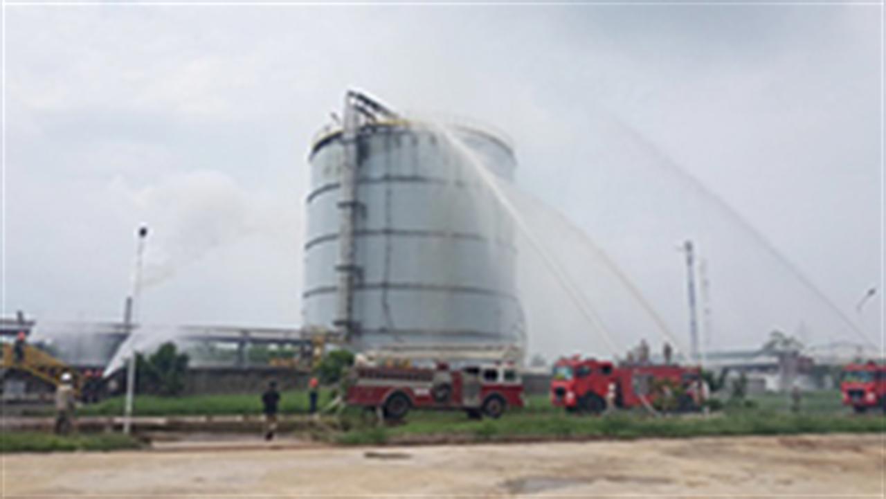 Diễn tập ứng phó với sự cố rò rỉ amoniac tại công ty TNHH MTV Đạm Ninh Bình