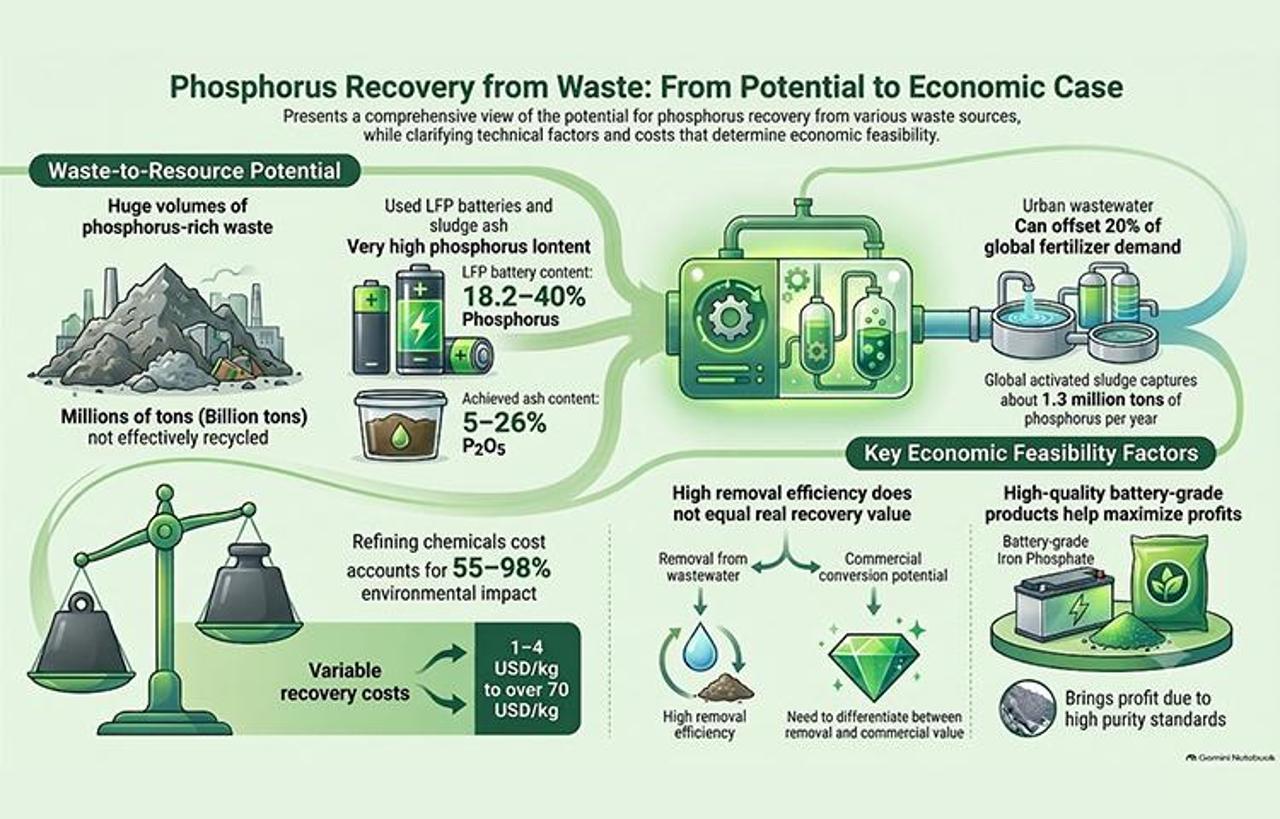 Phosphorous Recovery from Waste: From Potential to Economic Case