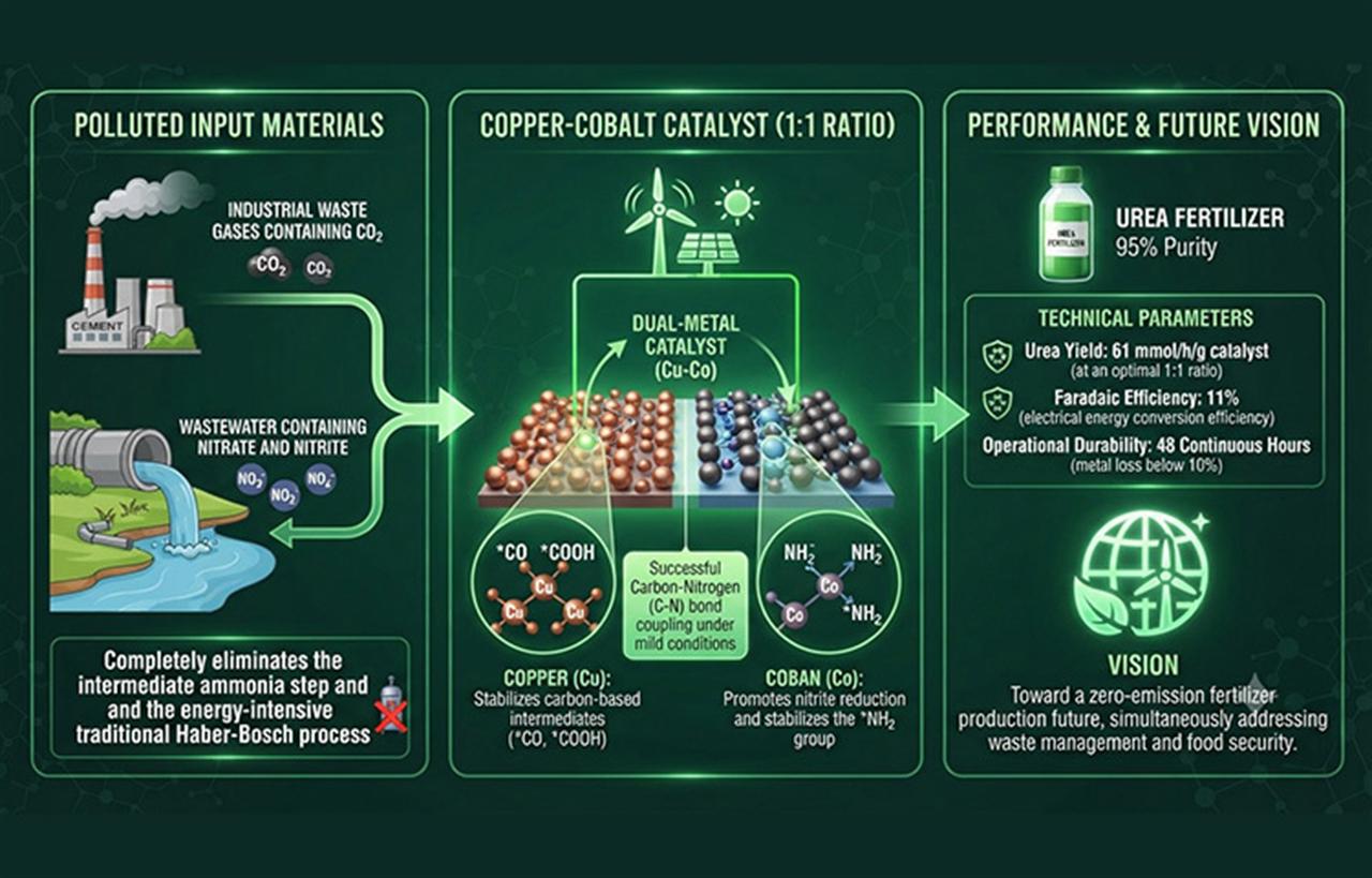 New Catalyst Turns CO2 and Nitrogen Pollutants Directly Into Urea, Bypassing Ammonia