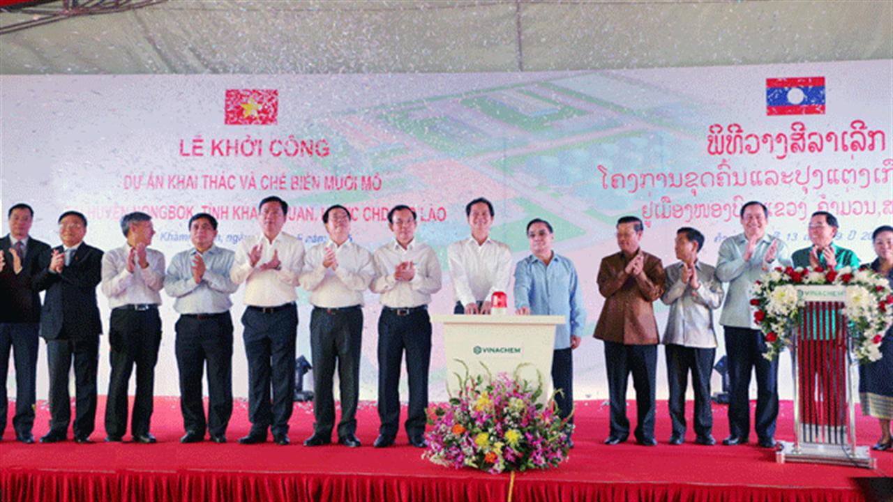 VINACHEM: Khởi công Dự án Khai thác và Chế biến muối mỏ tại CHDCND Lào