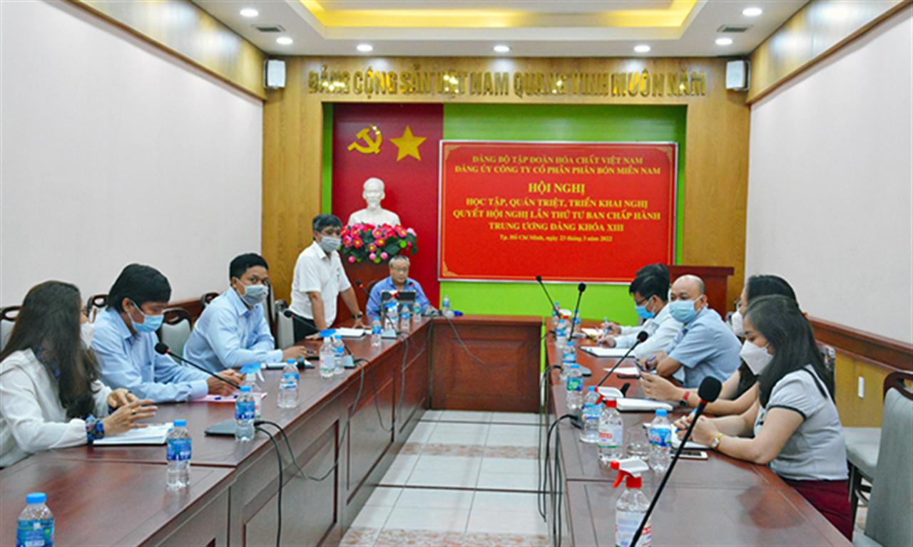 Đảng bộ Công ty Cổ phần Phân bón Miền Nam học tập, quán triệt Nghị quyết Hội nghị Trung ương 4 khóa XIII