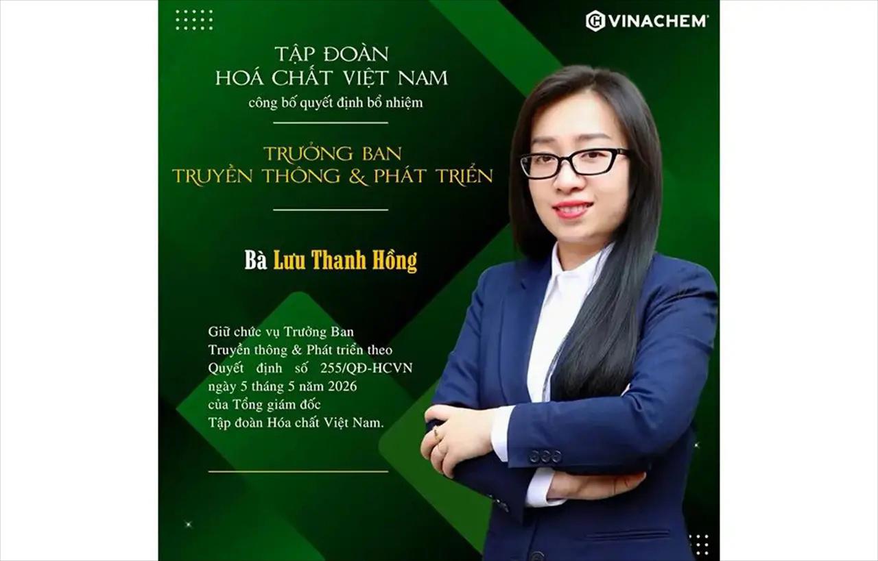 Vietnam National Chemical Group Appoints Lưu Thanh Hồng as Head of Communications and Development Department