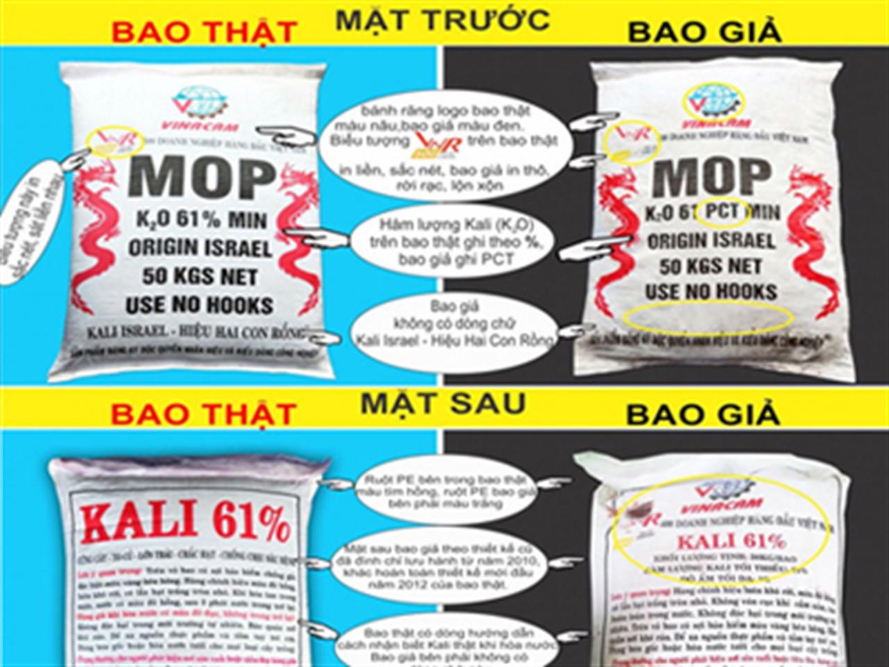 Nhận biết hàng thật - hàng giả: Phân bón Kali Israel