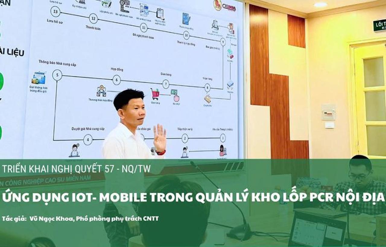 Casumina ứng dụng IoT-Mobile trong quản lý kho lốp PCR nội địa