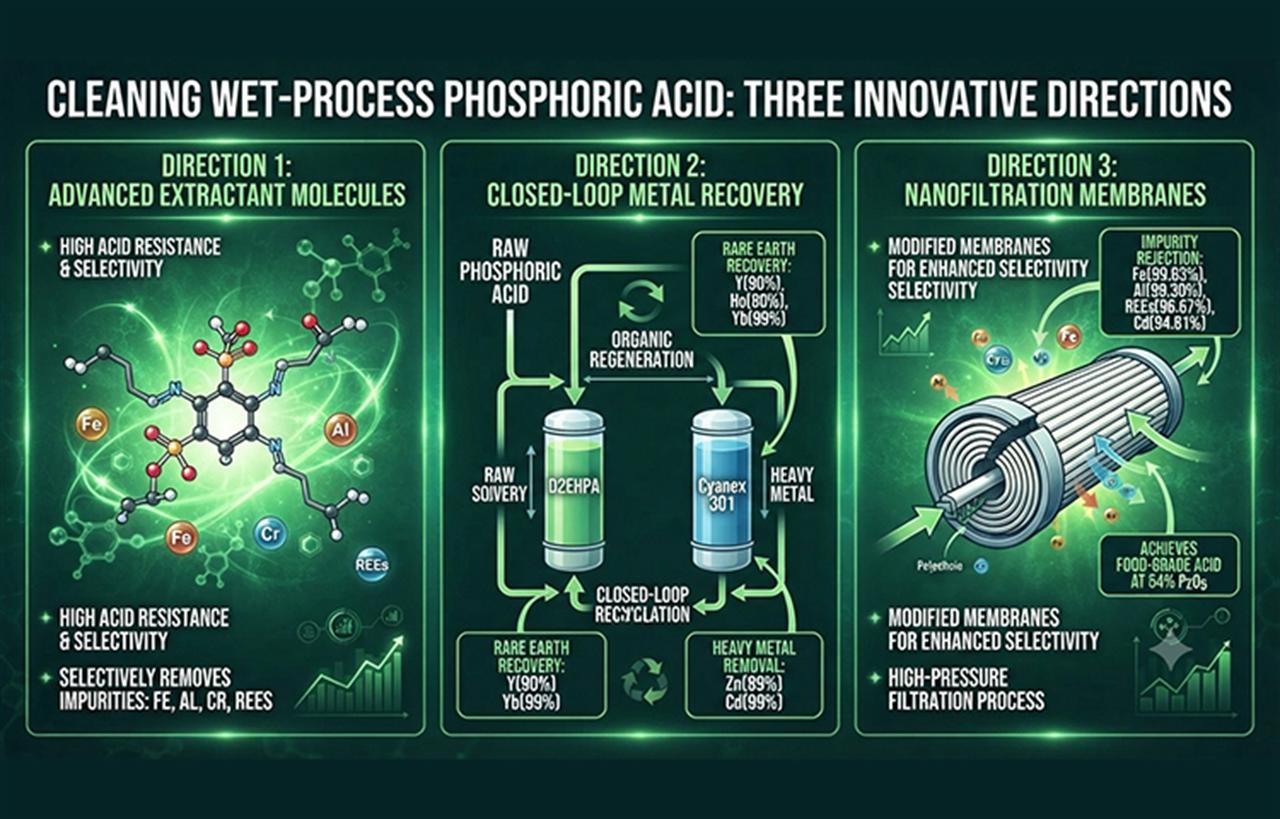 Three Approaches to Purifying Wet-Process Phosphoric Acid: From New Extractants to Nanofiltration Membranes