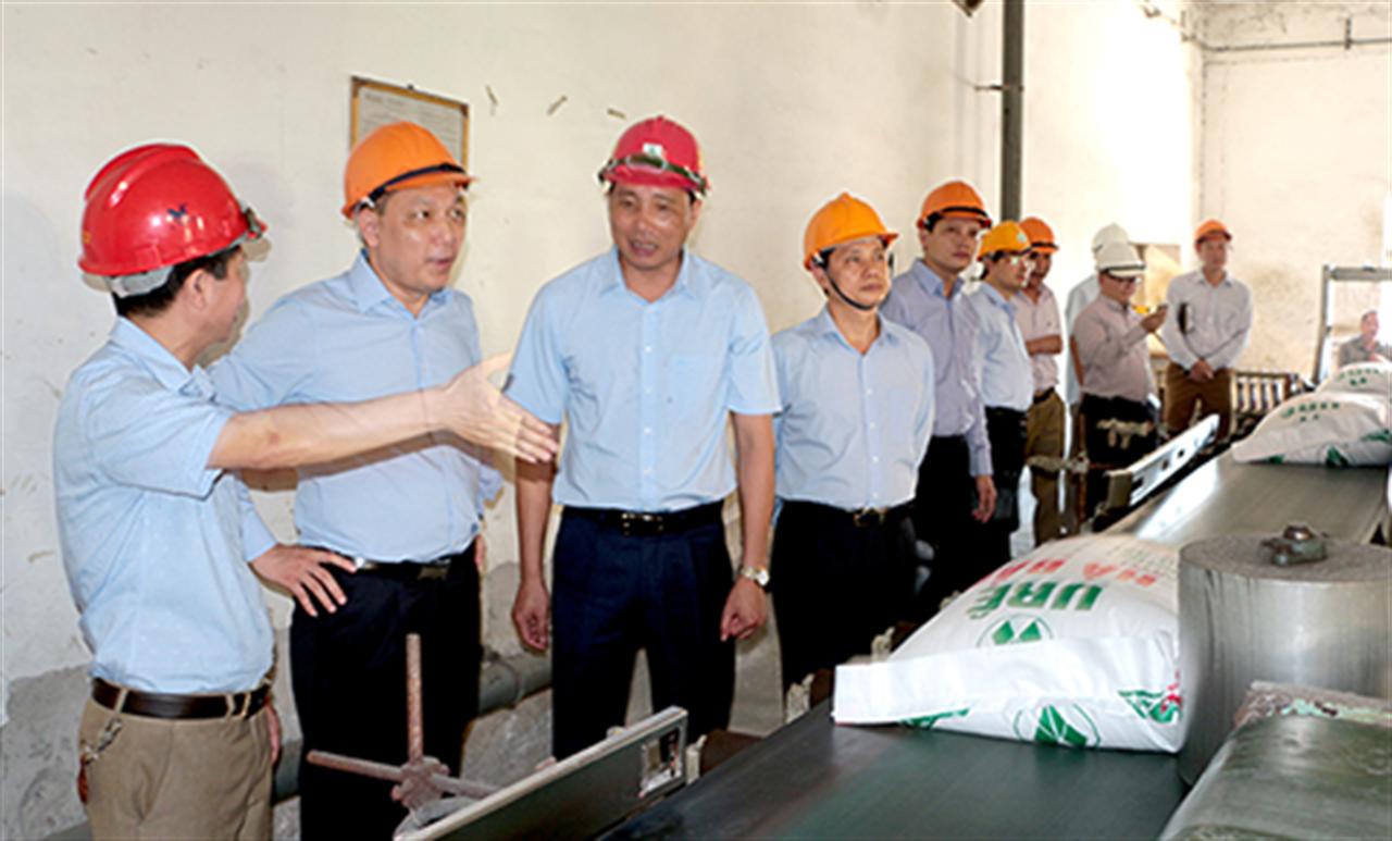 Thứ trưởng Bộ Công Thương Đặng Hoàng An làm việc với Công ty CP Phân đạm và Hóa chất Hà Bắc