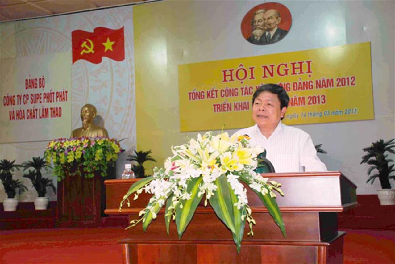 Đảng bộ Công ty cổ phần Supe phốt phát và Hóa chất Lâm Thao tổng kết công tác XD Đảng năm 2012 và triển khai nhiệm vụ năm 2013