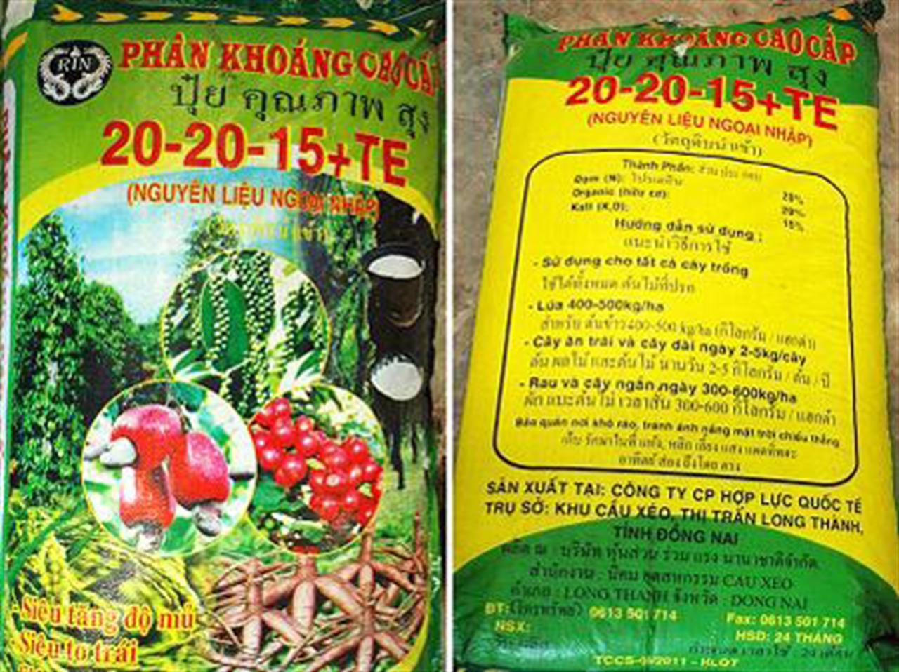 50% NPK 20-20-15 ở ĐBSCL kém chất lượng