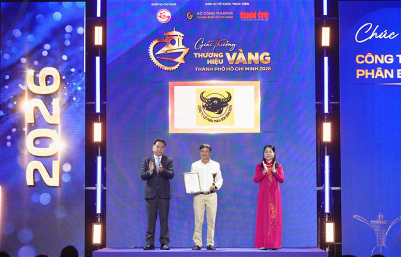 Bình Điền lần thứ ba liên tiếp đón nhận danh hiệu “Thương hiệu Vàng TP.HCM”
