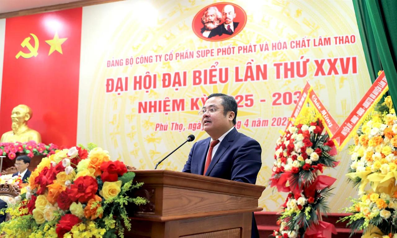 Đại hội đảng bộ Công ty CP Supe Phốt phát và Hoá chất Lâm Thao lần thứ XXVI, nhiệm kỳ 2025-2030