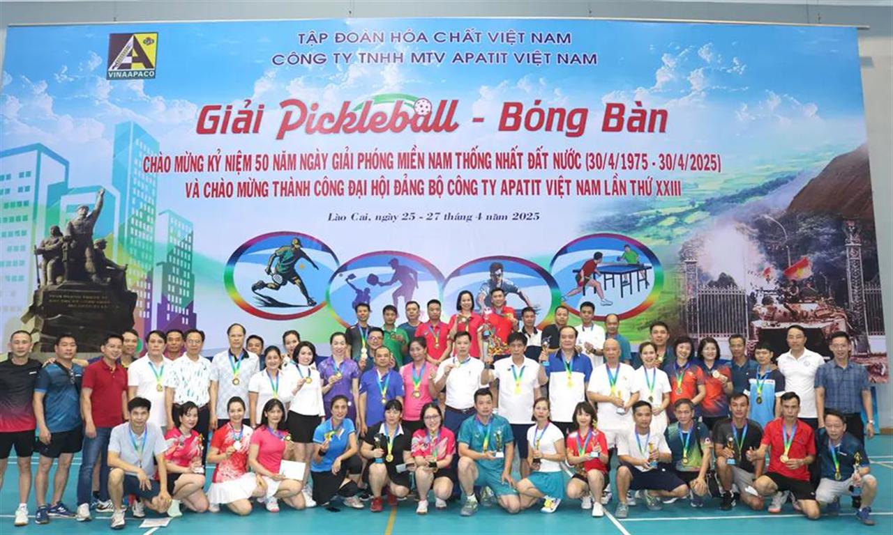 Giải Bóng bàn, Pickleball Công ty TNHH MTV Apatit Việt Nam  lần thứ 1 năm 2025 -  Sự kiện thể thao ý nghĩa dành cho Người lao động