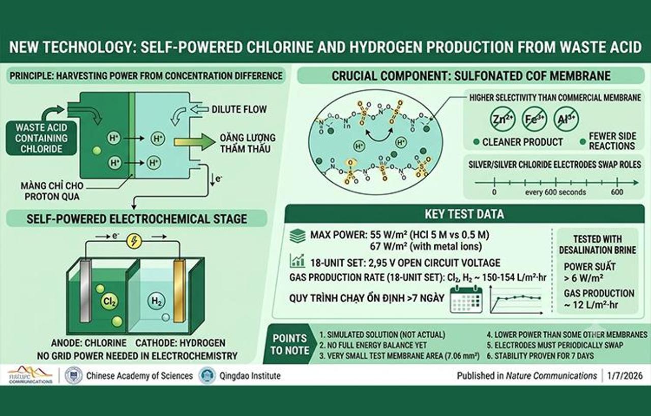 Making Chlorine From Brine Without Grid Electricity in the Electrochemical Step