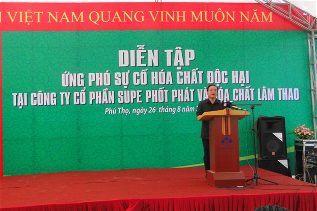 Diễn tập ứng phó sự cố cháy nổ hóa chất