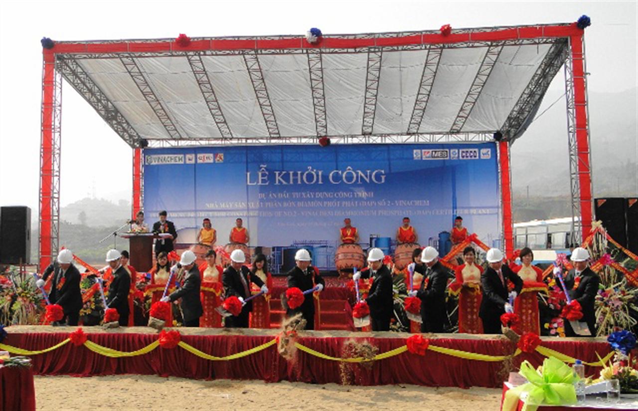 Khởi công xây dựng nhà máy DAP số 2- Vinachem Lào Cai