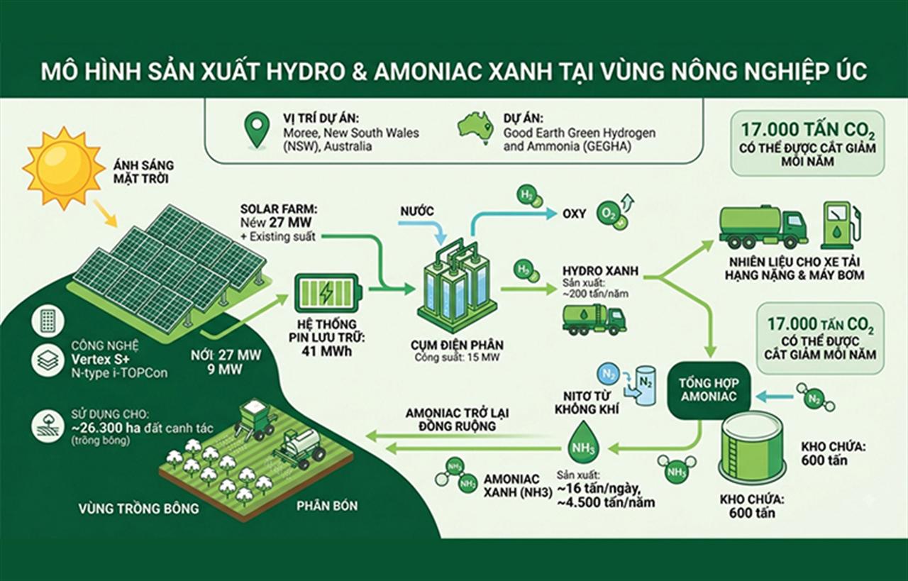 Australia thử nghiệm mô hình sản xuất hydro và amoniac xanh ngay tại vùng nông nghiệp
