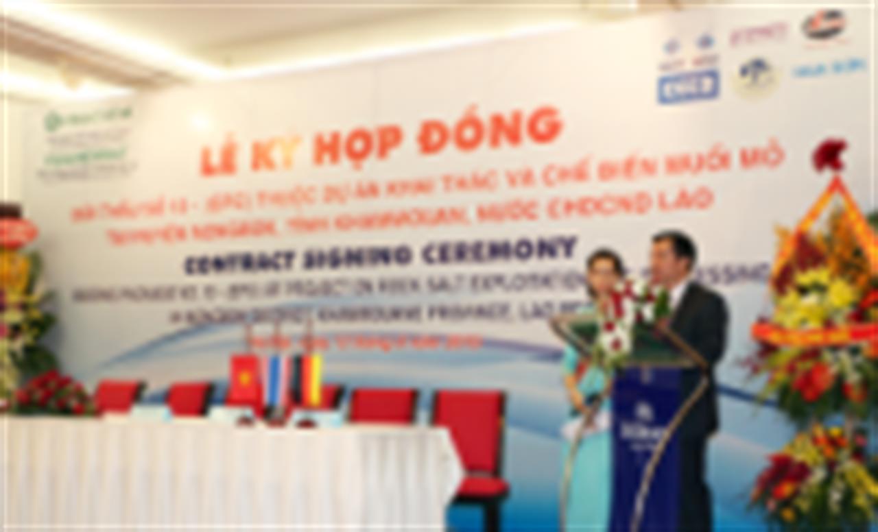 EPC contract signing ceremony project on rock salt exploitation and processing in Lao PDR