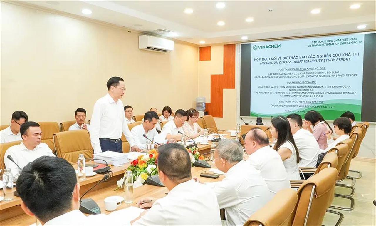 Vinachem làm việc với Nhà thầu Chonfar về triển khai Hợp đồng Gói thầu ĐC3 – Dự án khai thác và chế biến muối mỏ kali tại CHDCND Lào