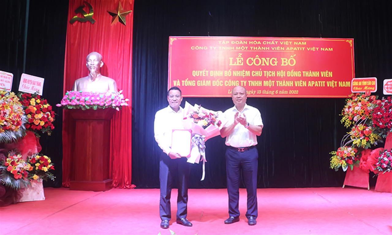 Lễ công bố Quyết định bổ nhiệm Chủ tịch HĐTV và Tổng giám đốc Công ty TNHH MTV Apatit Việt Nam