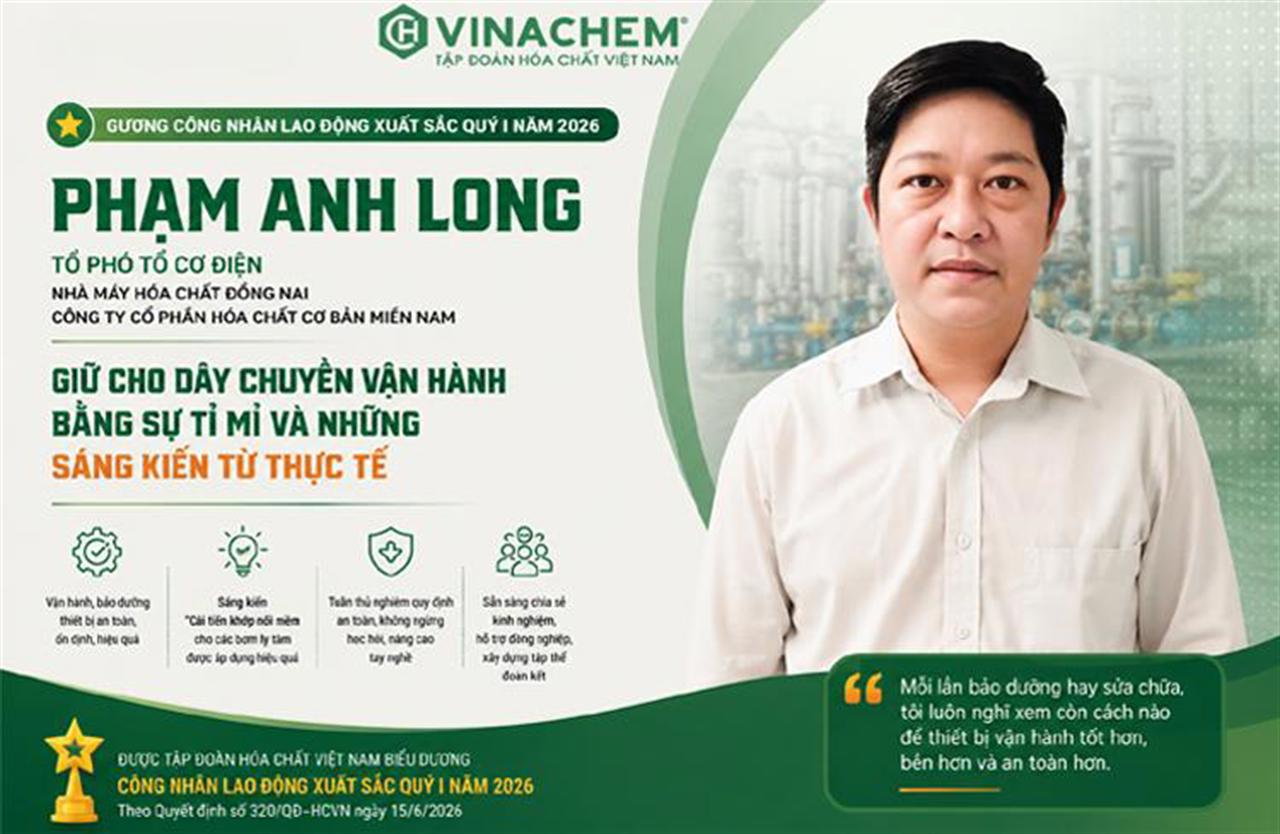 Phạm Anh Long - Công ty Cổ phần Hóa chất Cơ bản Miền Nam: Giữ cho dây chuyền vận hành bằng sự tỉ mỉ và những sáng kiến từ thực tế