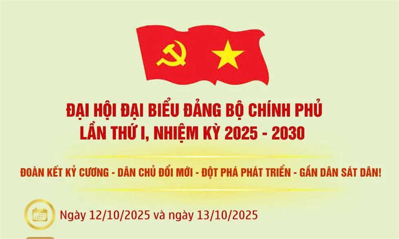 Đại hội đại biểu Đảng bộ Chính phủ lần thứ I, nhiệm kỳ 2025- 2030