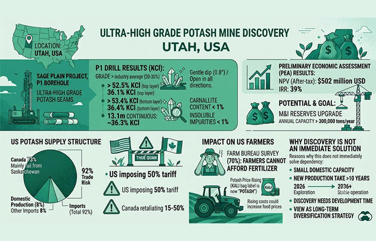 High-Grade Potash Deposit Discovered in Utah as the US Remains Almost Entirely Dependent on Imports