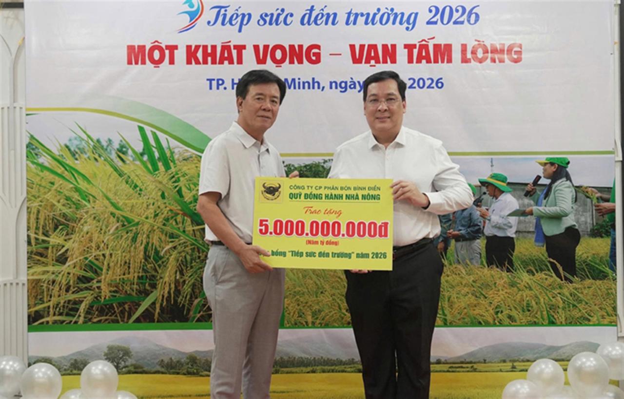 Bình Điền tiếp tục trao 5 tỷ đồng học bổng “Tiếp sức đến trường” năm 2026