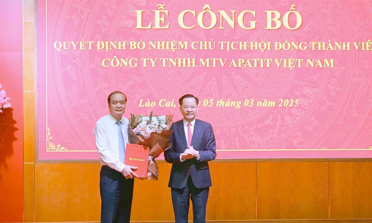 Lễ công bố quyết định bổ nhiệm Chủ tịch Hội đồng thành viên Công ty TNHH MTV Apatit Việt Nam