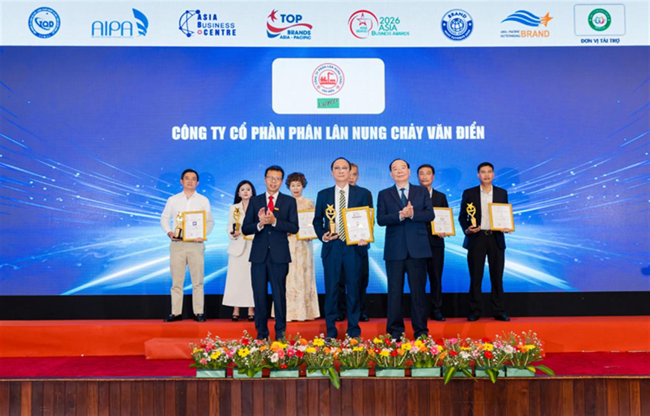 Phân lân nung chảy Văn Điển: Khẳng định vị thế TOP 10 Thương hiệu hàng đầu Châu Á - Thái Bình Dương 2026